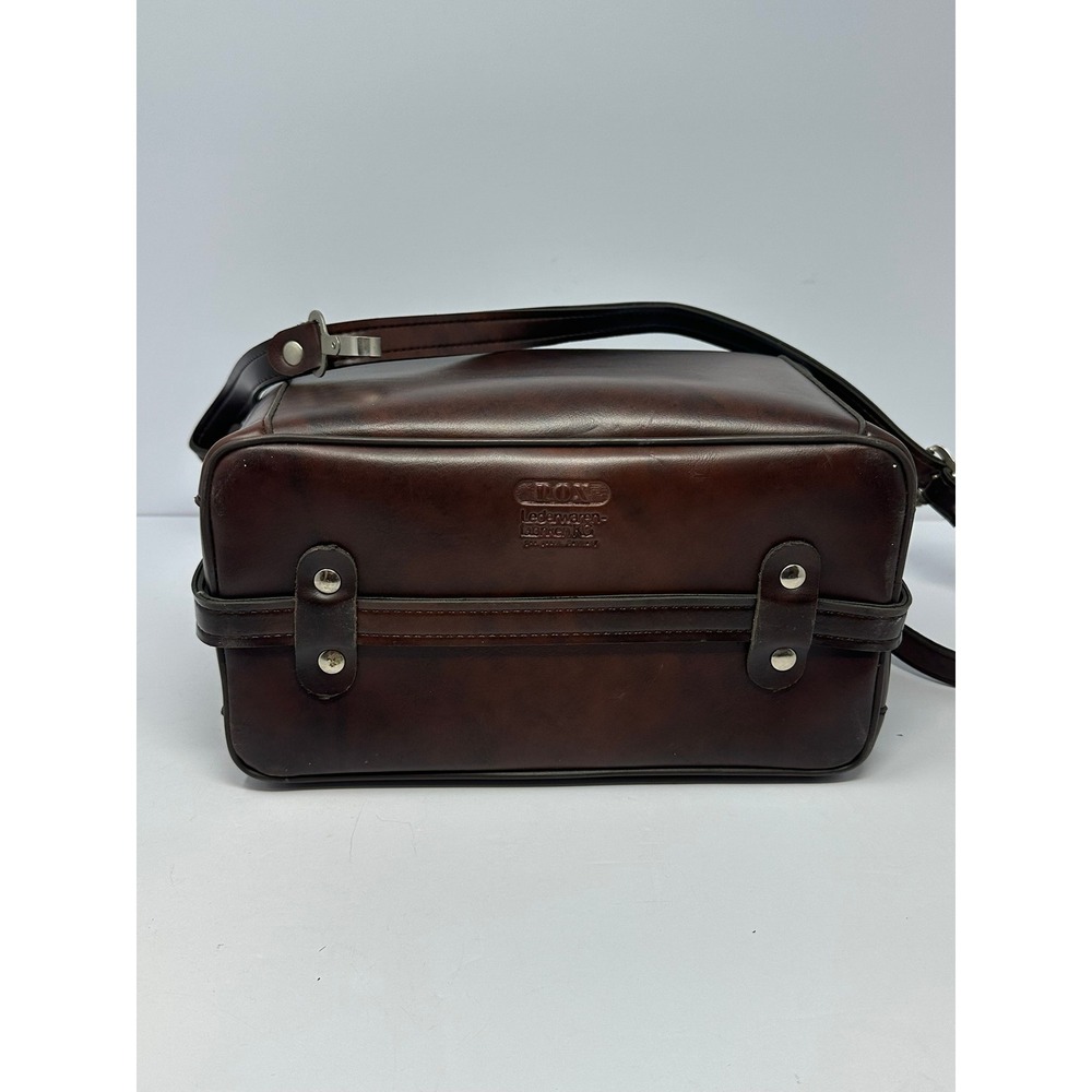 ROX Lederwaren-fabriken KG Vintage Brown Leather Camera Bag Made in Germany B7 - Picture 7 of 9
